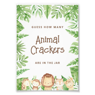 Safari Game Baby Shower - redigerbart tecken Fototryck