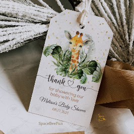 Safari-Giraff-Babyfirande Presentetikett