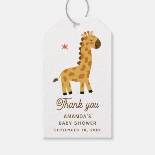 Safari Giraff Babykalas Tacksamhet Sött Djur Presentetikett