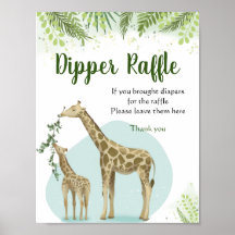 Safari-giraff Lämnar Blivande Föräldrar Blöja Lott
