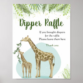 Safari-giraff Lämnar Blivande Föräldrar Blöja Lott Poster