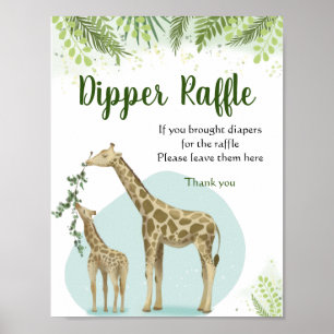 Safari-giraff Lämnar Blivande Föräldrar Blöja Lott Poster