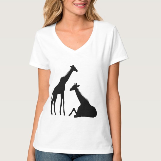 Safari "giraff" T, African Giraff Wildlife T Shirt (Framsida)