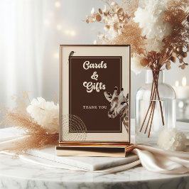 Safari Giraffe Baby Shower Card and Gifts Poster