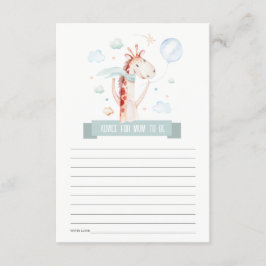 Safari Giraffe Balloon Advice for Morsa Baby Showe Tilläggskort