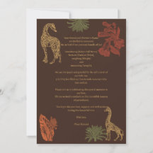 Safari Giraffe & Blommigt Baby Birth Notification