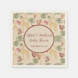 Safari Giraffe & Blommigt Baby Shower Pappersservett