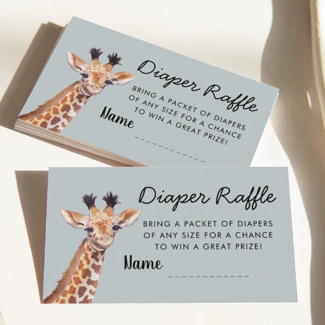 Safari Giraffe Diaper Raffle Baby Shower Tilläggskort (Skapare uppladdad)