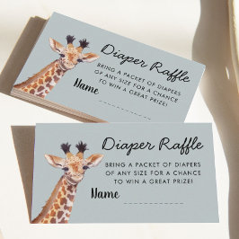 Safari Giraffe Diaper Raffle Baby Shower Tilläggskort