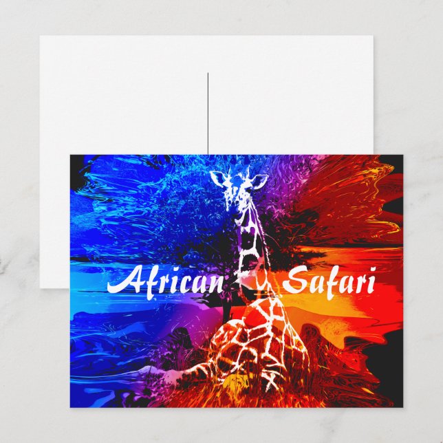 Safari Giraffe Dream Vykort (Fram/baksida)