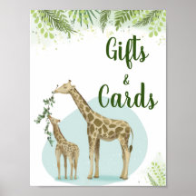 Safari Giraffe Löv babygåvor och babykort