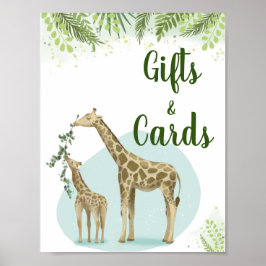Safari Giraffe Löv babygåvor och babykort Poster