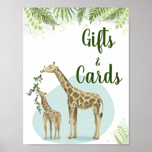 Safari Giraffe Löv babygåvor och babykort Poster (Framsidan)
