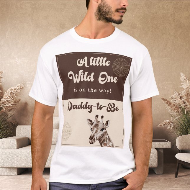 Safari Giraffe Pappa till Be Baby Shower T Shirt (Skapare uppladdad)