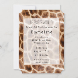 Safari Giraffe Print Inbjudningar