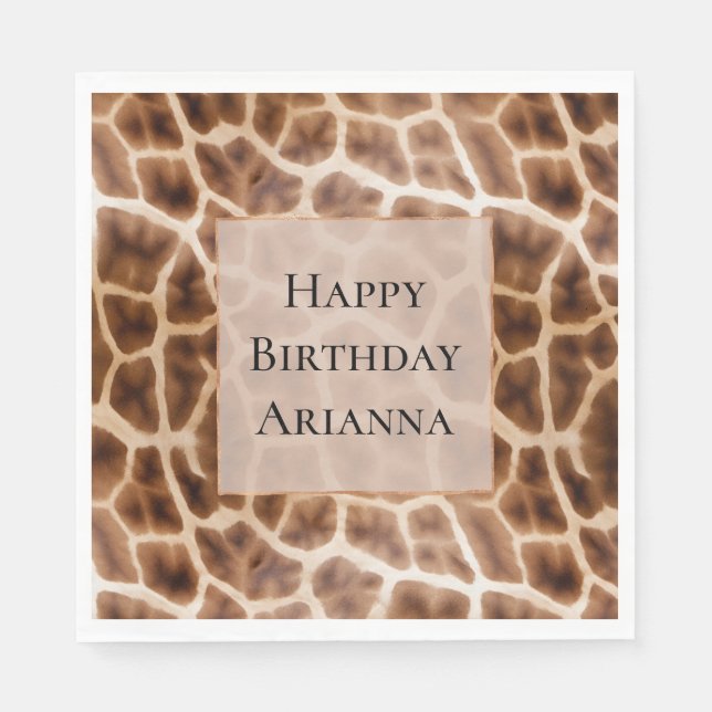 Safari Giraffe Print Pappersservett (Framsidan)