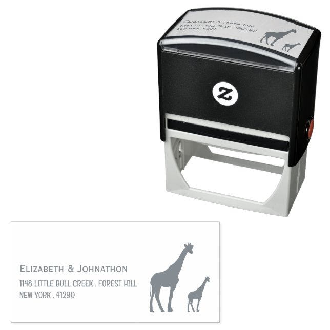 Safari Giraffe Returadress Självfärgande Stämpel (In Situ)