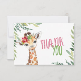 Safari Giraffe Rosa Tackkort Card Tack Kort