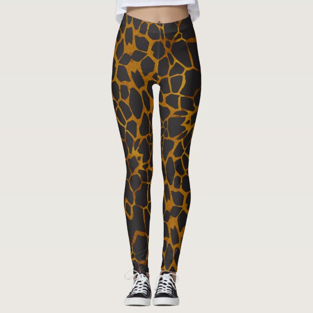 Safari Giraffe skin Print Leggings (Framsida)