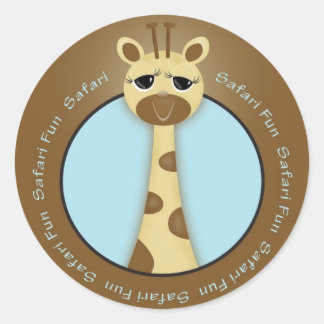 Safari Giraffe Sticker Runt Klistermärke