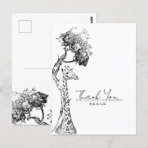 Safari Giraffe Theme Postcard Design Vykort