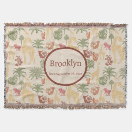 Safari Giraffe & Tropical Löv Nursery Filt