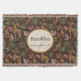 Safari Giraffe & Tropical Löv Nursery Filt