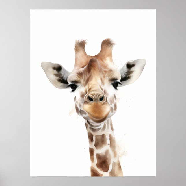 Safari Giraffe Wall Art Poster (Framsidan)