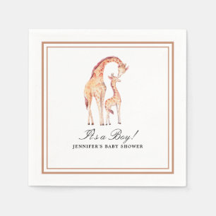 Safari Giraffe Watercolor Papper Pappersservett