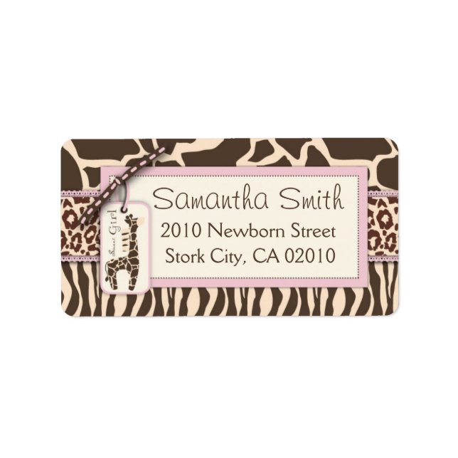 Safari Girl Address Label Adressetikett (Framsidan)