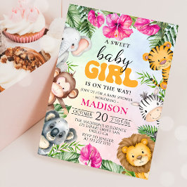 Safari Girl Baby Shower Party Inbjudningar