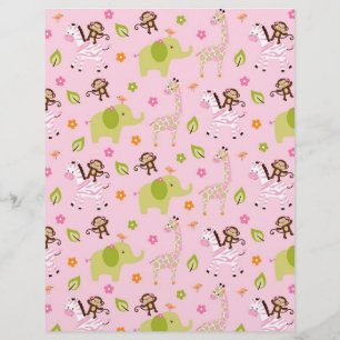 Safari Girl Jungle Animal Scrapbook Papper