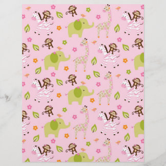 Safari Girl Jungle Animal Scrapbook Papper