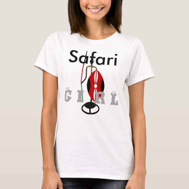Safari Girl Kenya Hakuna Matata Tshirt T Shirt (Framsida)