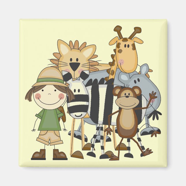 Safari Girl T-shirts och Gifts Magnet (Framsidan)