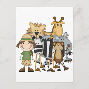 Safari Girl T-shirts och Gifts Vykort