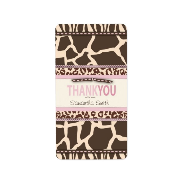 Safari Girl TY Mini Candy Pub Label Adressetikett (Framsidan)