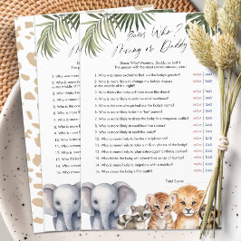 Safari Gissa vem Mamma eller Pappa är, Baby Shower