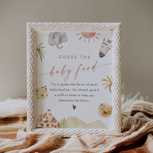 SAFARI gissar att Baby matspelsskylten Poster (Skapare uppladdad)