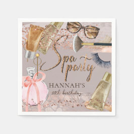 Safari Glitter Spa Birthday Pappersservett