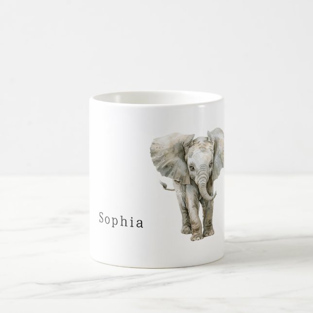 Safari Grå Elefant Djur Kaffemugg (Center)