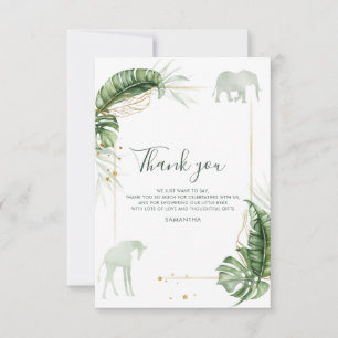 Safari Greenery Baby Shower Tack Kort