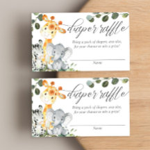 Safari Greenery Könsneutrala raffkort