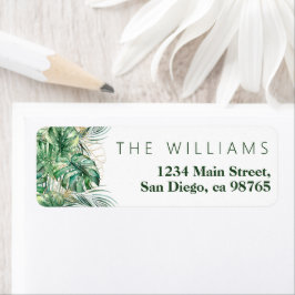 Safari Grönt & Guld Baby Shower Returadress Etikett