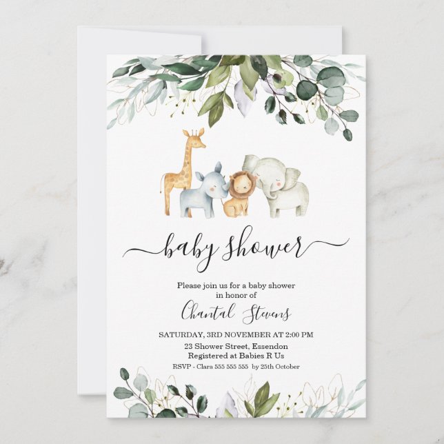 Safari Grönt Guld, inbjudan till barndagskorgen i (Framsida)