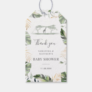Safari Handflatan Lämnar Par Baby Shower-favoriten Presentetikett