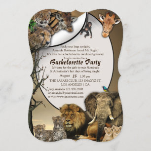 Safari Helg Bachelorette Party Inbjudningar