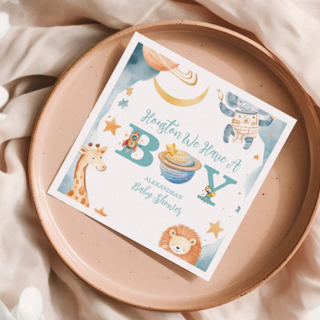 Safari Houston Vi har en pojke Rymden Pappersservett (Skapare uppladdad)