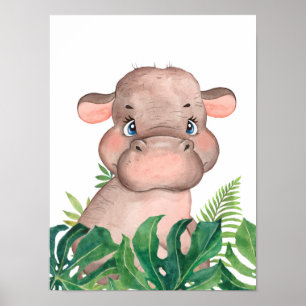 Safari i Jungle Baby Hippo Poster
