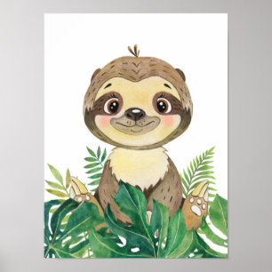 Safari i Jungle Baby Sloth Poster